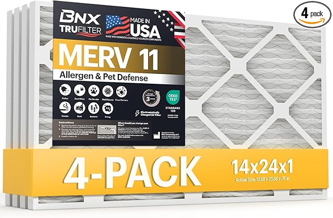 BNX TruFilter 14x24x1 Air Filter MERV 11 by BNX