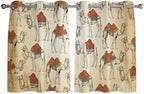 2 Panel Kitchen Cafe Curtains, Desert Sand Camel Sunlight Filtering Nature Air by Hokiten