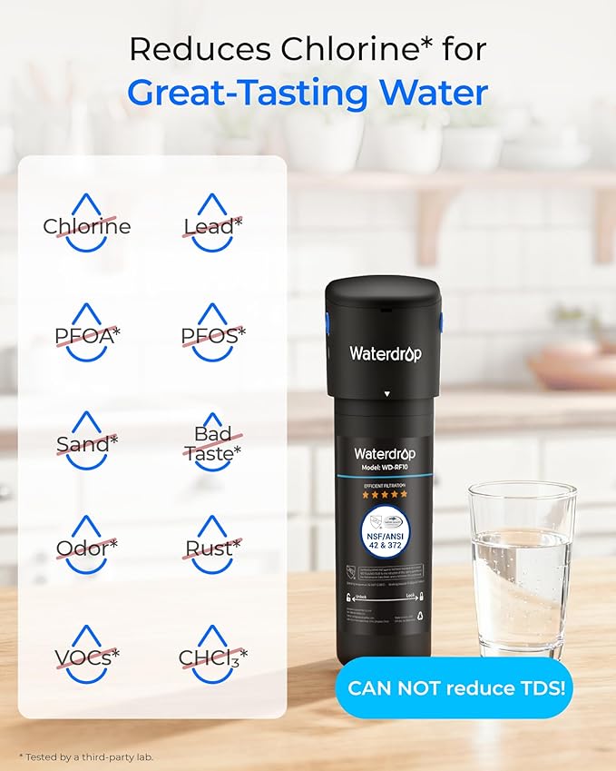 Waterdrop 10UA Under Sink Water Filter System, Bad Taste & Odor, Under Counter - Image 3