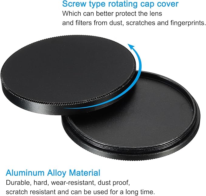 PATIKIL 49mm Lens Cap, 2 Pack Camera Lens Cap Cover Universal Front Metal Lens - Image 4