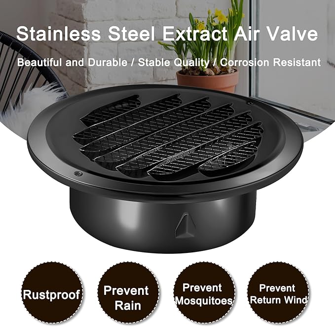 Zonon 8 Pcs Stainless Steel Soffit Vents 6 Inch Round Dryer Vent Cover - Image 4