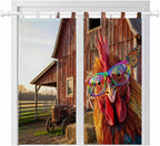 Farm Rooster Bedroom Curtains 72 Inch Length, Window Curtains Tab Top, by Unknown