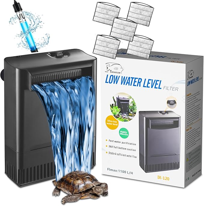 Turtle Tank Filter Aquarium Filter w/ Detachable U-V Light by TARARIUM