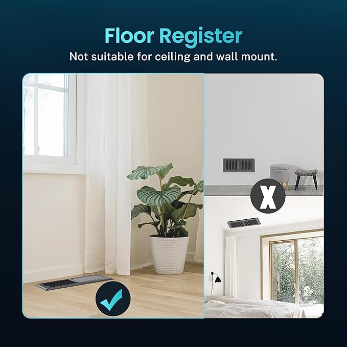 Floor Register 4 x 10 Inch, HG Power 3 Pack Heavy Duty Floor Vent Covers - Image 9