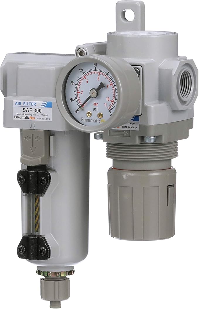 PneumaticPlus SAU320-N03G-MEP Compressed Air Filter Regulator Combo 3/8" NPT - Image 3