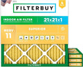Filterbuy 21x21x1 Air Filter MERV 11 Superior Pet & Allergy Defense, by Filterbuy