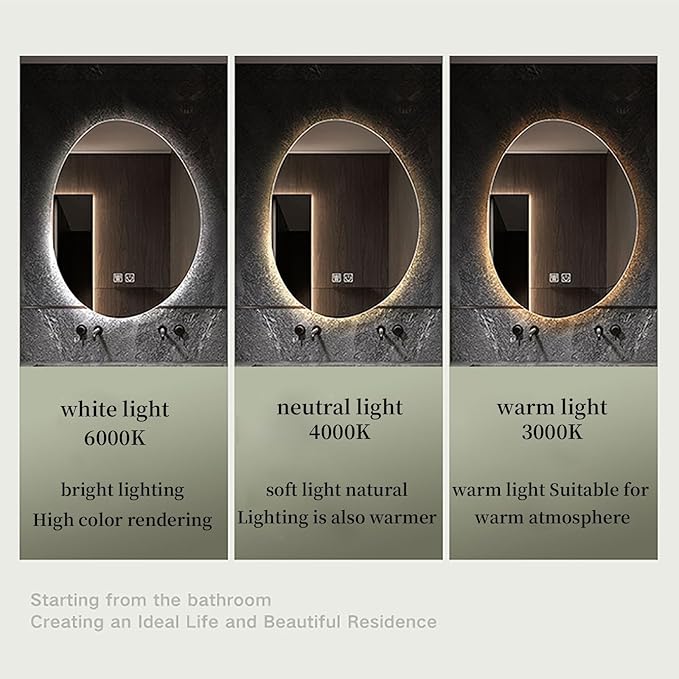 JSLJDM 700 X900 mm Illuminated Backlit LED Bathroom Mirror, Wall Mounted - Image 4