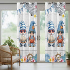 Ocean Gnome Outdoor Curtains for Patio Summer Marine Plumeria Shell Wooden - Image 6