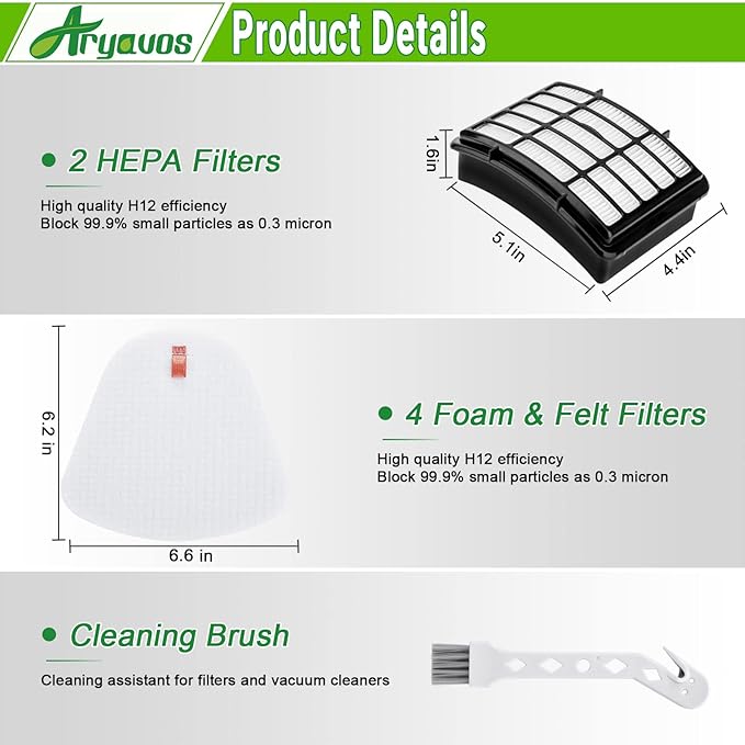 2 Hepa +4 Foam & Felt Filters Replacement - Image 3