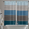 Retro Farm Blue Gray Wood Grain Window Valance Curtains, Rustic Wooden Plank by IDOWMAT