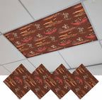 Cowboys Horses 4 Pcs Fluorescent Light Covers 4 x 2 Feet, Desert Ethnic Winds - Image 2