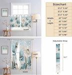 Spring Floral Kitchen Curtains 45 Inch Length, Short Cafe Window Curtains Tab - Image 8