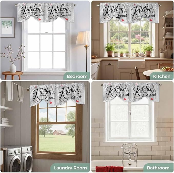 Kitchen Knife Fork Tie Up Valance Curtains - Image 8