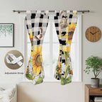 Sunflowers Bedroom Curtains 72 Inch Length, Window Curtains Tab Top - Image 5