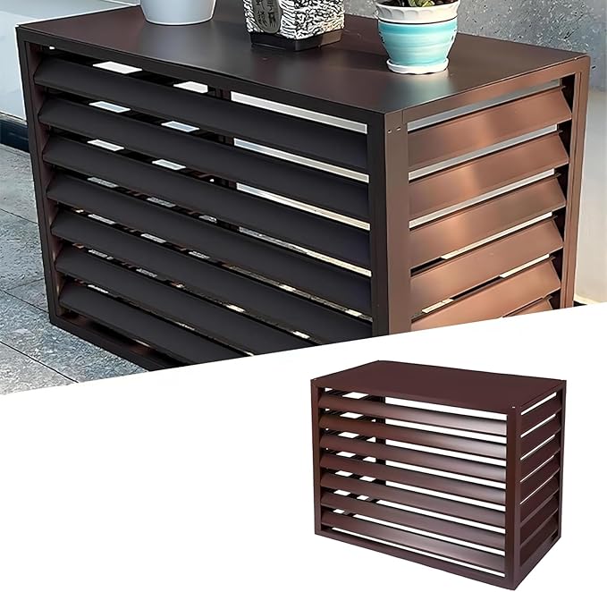 Split Air Conditioner Fence Privacy Screen 4 Panel, Aluminum Air Conditioner by Unknown