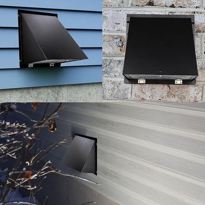 6 Inch Hooded Wall Vent with Screen and Damper, 6 Inch Wall Exhaust Vent Cover - Image 8