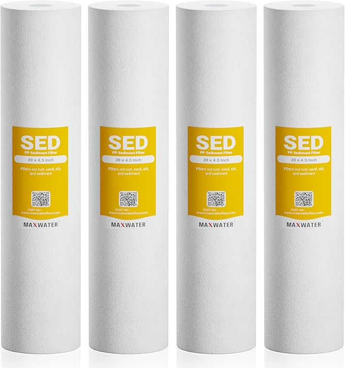 Max Water 10 Micron 20 x 4.5 Sediment Filter 20 inch Whole House BB Water by MaxWater