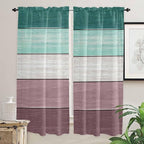 Retro Farm Woodcuts Texture Window Valance Curtains, 2 Panel - Image 7