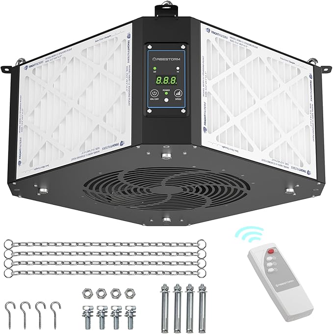 ABESTORM 360 Degree Intake Air Filtration System Woodworking 1350 CFM Hanging - Image 8