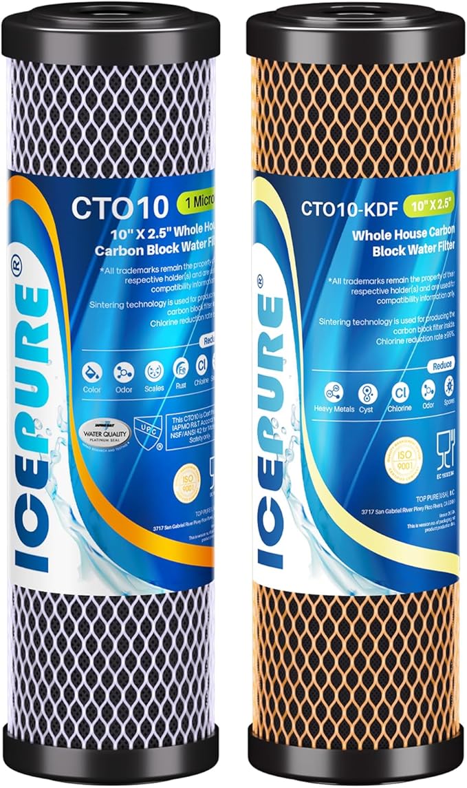ICEPURE 2-Stage 1 Micron 2.5" x 10" Whole House Water Filter Cartridge Kit by ICEPURE