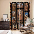 2 Panel Kitchen Cafe Curtains, Desert Camels Sunlight Filtering Nature Air - Image 3