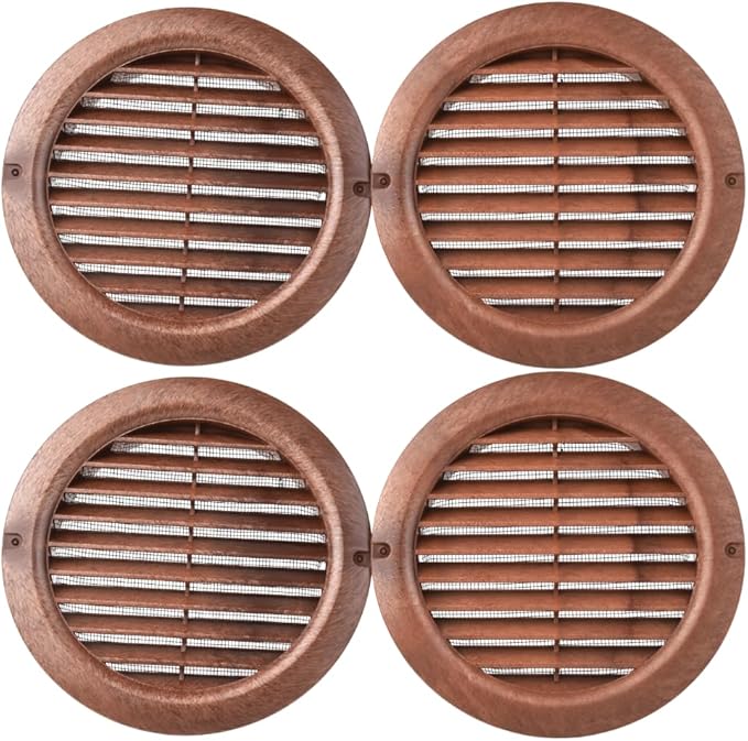 VENTS-US - 4" Brown Round Plastic Vent Cover - Compatible with 4 Inch Diameter - Image 6