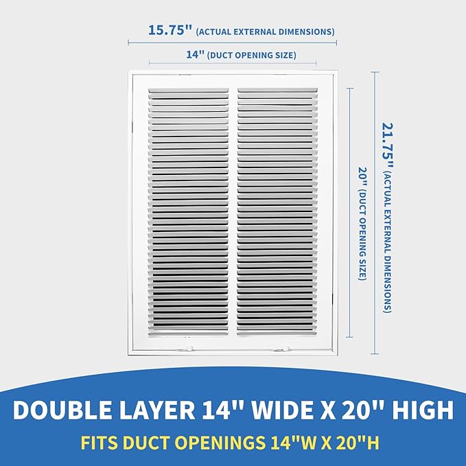 14x20 Return Air Grille, Return Air Vent Cover - Image 2