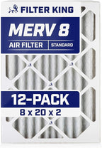 Filter King 8x20x2 Air Filter | 12-PACK | MERV 8 HVAC Pleated A/C Furnace by FilterKing