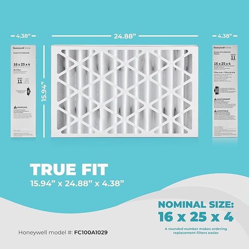 16x25x4 Air Filter Replacement MERV 11, FC100A1029 Pleated HVAC AC Furnace - Image 2
