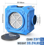 Commercial Air Scrubber with 3-Stage Filtration, Stackable Negative Air Machine - Image 6