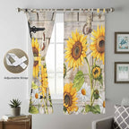 Farm Flowers Living Room Curtains 84 Inch Length, Window Curtains Tab Top - Image 5