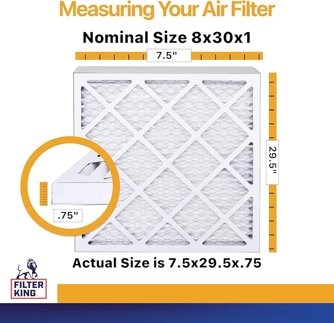 Filter King 8x30x1 Air Filter | 12-PACK | MERV 13 HVAC Pleated A/C Furnace - Image 2