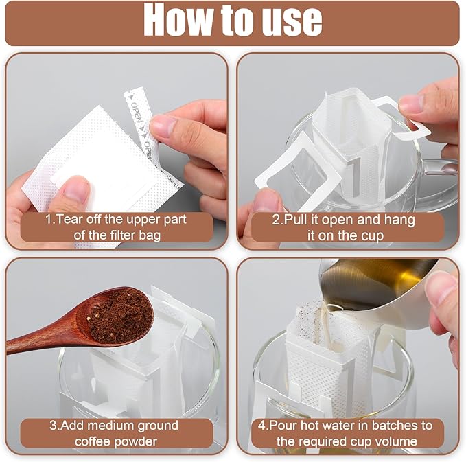 Sibba 100 PCS Portable Coffee Filter Bag - Image 7