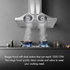 VAV Upgraded 48 inch Wall Mount Range Hood Vent Convertible Dual Motors 1500CFM - Image 3