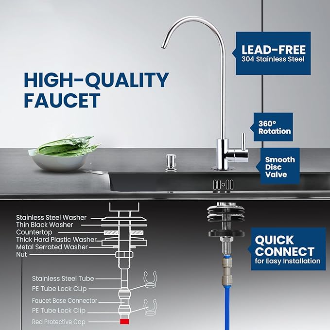 COMFEE’ 5-Stage Reverse Osmosis System, NSF Certified Water Filter - Image 5