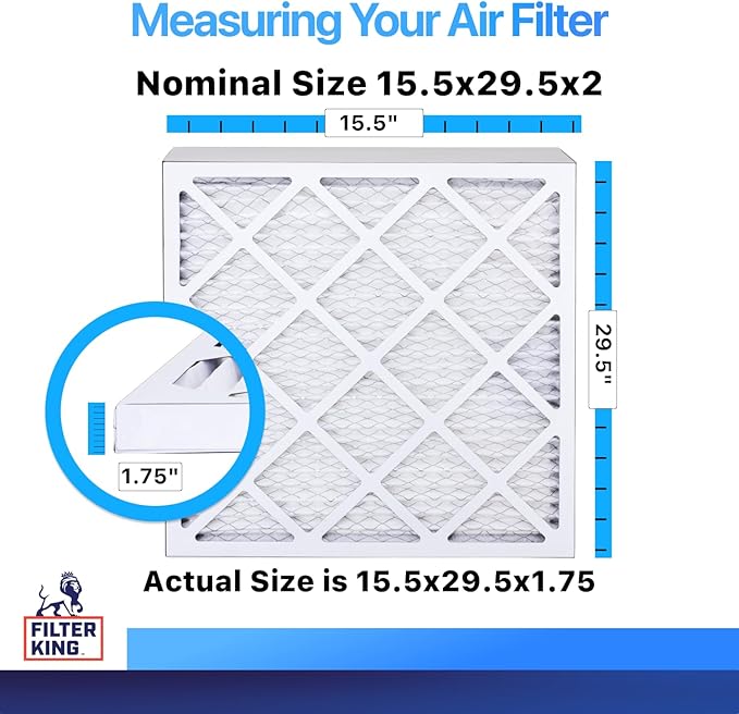 Filter King 15.5x29.5x2 Air Filter | 4-PACK | MERV 8 HVAC Pleated A/C Furnace - Image 2