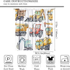 Kids Excavator Curtains, Retro Truck Tractor Machinery Construction Vehicle - Image 4