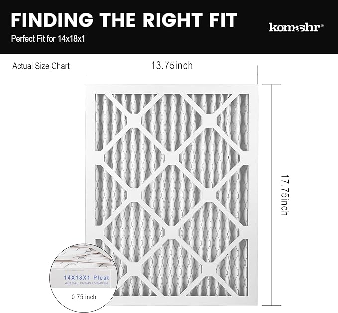 14x18x1 Air Filter MERV 8, HVAC/Furnace AC Filter Replacement, Dust - Image 2
