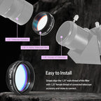 Astromania Telescope Filter, 1.25 Inches Narrowband Hydrogen Alpha Filter - Image 7