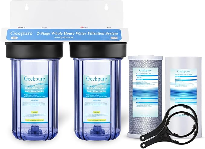 Geekpure 2 Stage Whole House Water Filter System by Geekpure