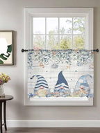 Sheer Curtains 45 Inch Length, Coastal Eucalyptus Leaf Semi Sheer Curtains - Image 2