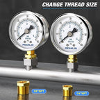 MEANLIN MEASURE 0~60Psi Dry Pressure Gauge Stainless Steel 1/8" NPT 2" FACE - Image 3