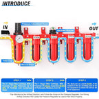TAILONZ PNEUMATIC 0-150PSI 3/8 Inch NPT Red Industrial Grade 5 Stage Air Drying - Image 3