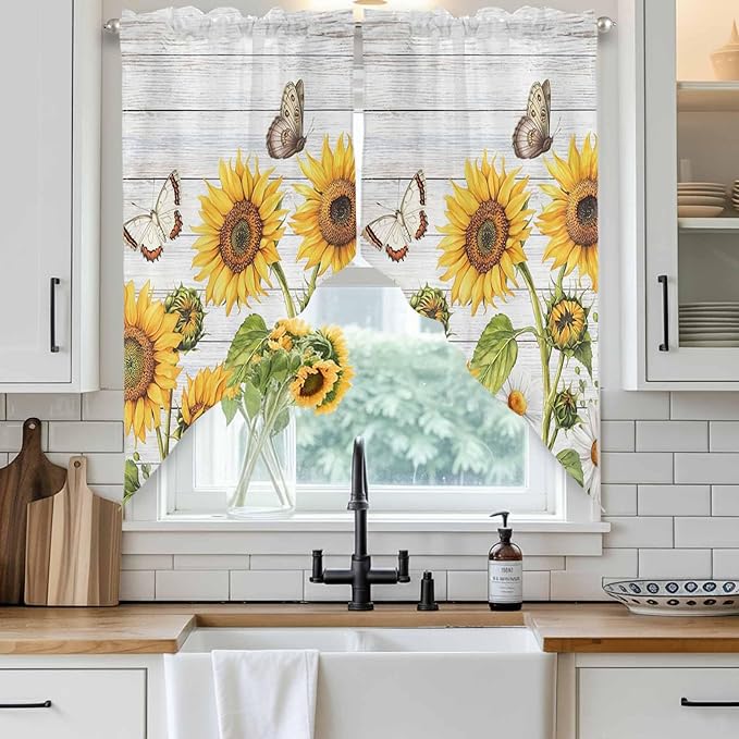 Yellow Sunflowers Swag Valances - Image 2