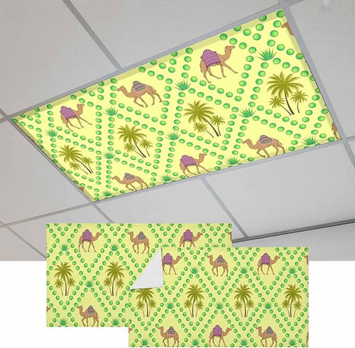 2 Pack Fluorescent Light Cover, Desert Sand Camels Light Covers by Unknown