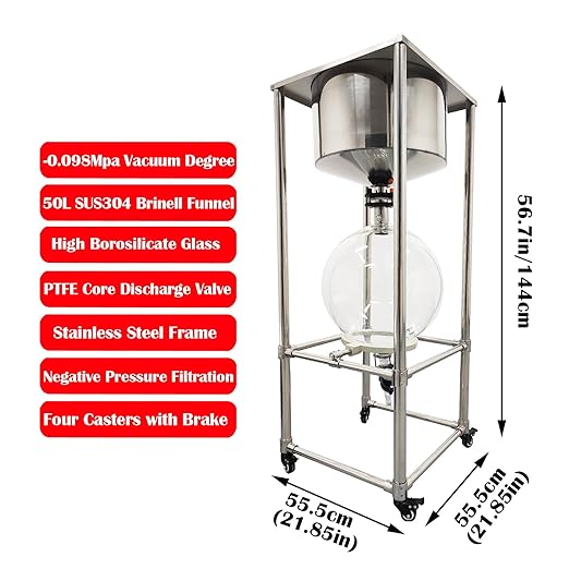 50L Glass Vacuum Filter, Lab Vacuum Suction Filter Device, Brinell Funnel/High - Image 3