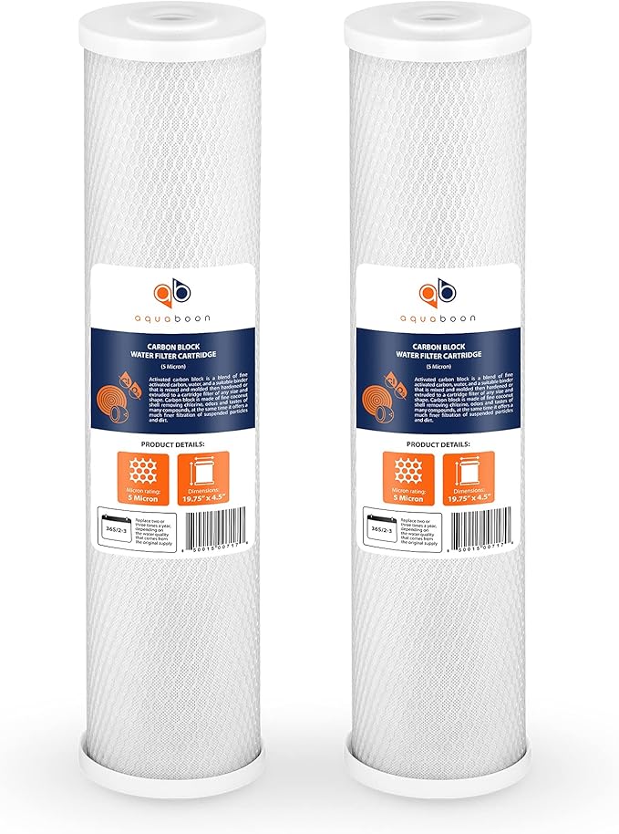 Aquaboon 4, 5 x 20 inch Carbon Filter Cartridge by Aquaboon