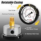 60PSI Pool Filter Pressure Gauge, 2 inches Dial, 1/4" NPT Back Mount, - Image 3