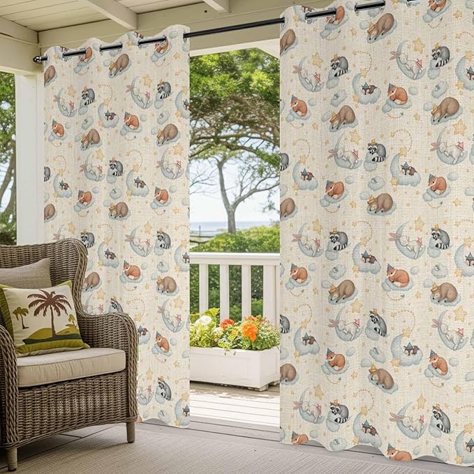 Cartoon Animals Outdoor Curtains - Image 5