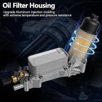 Aluminum Oil Filter Housing Engine Oil Cooler Compatible - Image 5